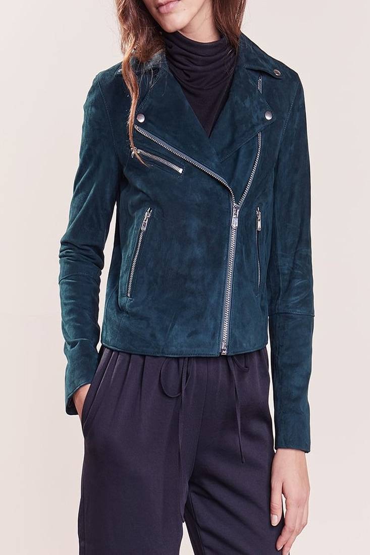 Women's genuine lambskin leather jacket motorcycle slim fit designer biker jacket-ce-236