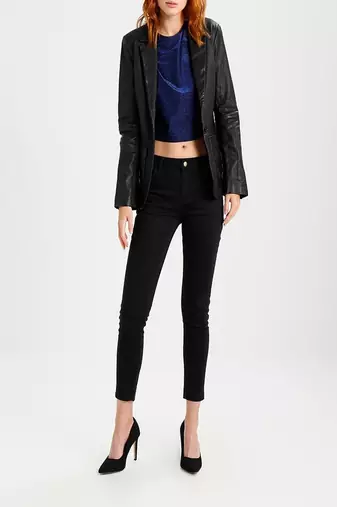 women's genuine lambskin leather biker jacket classic moto zip style premium top grade