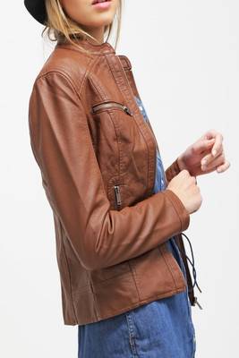women's genuine lambskin leather biker jacket classic moto zip style premium fine 2