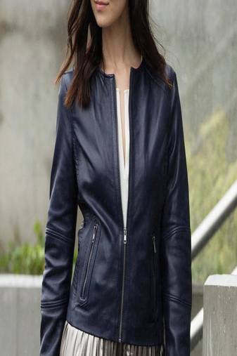 Women's genuine lambskin leather jacket motorcycle slim fit designer biker jacket-ce-239