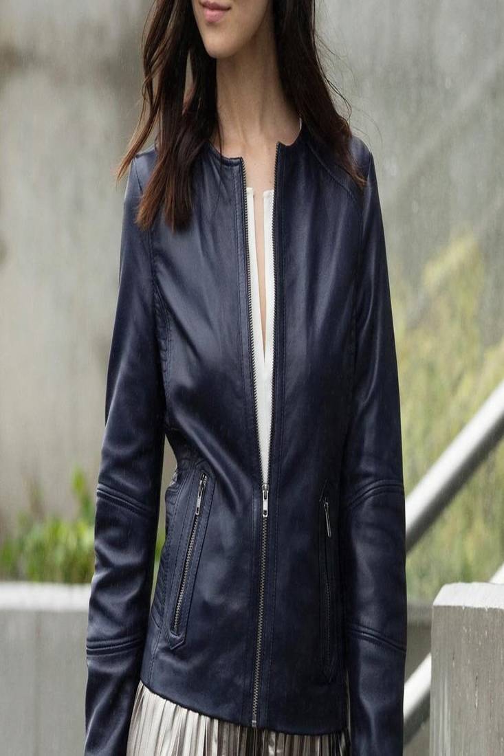 Women's genuine lambskin leather jacket motorcycle slim fit designer biker jacket-ce-239