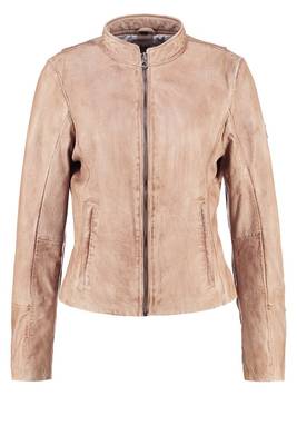 women's cream lambskin leather biker jacket classic moto zip style premium 1
