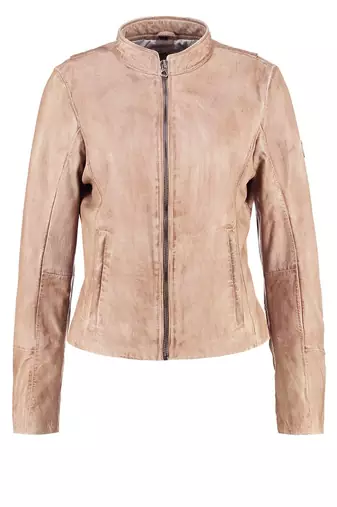 Womens genuine lambskin cream leather motorcycle slim fit ladies biker jacket-cl-w240