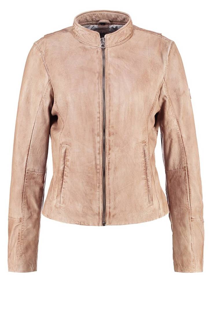 Womens genuine lambskin cream leather motorcycle slim fit ladies biker jacket-cl-w240