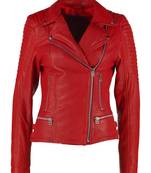 women's genuine lambskin leather biker jacket classic moto zip style premium advanced