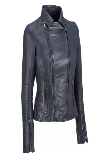 Women's genuine lambskin leather jacket motorcycle slim fit designer biker jacket-ce-244