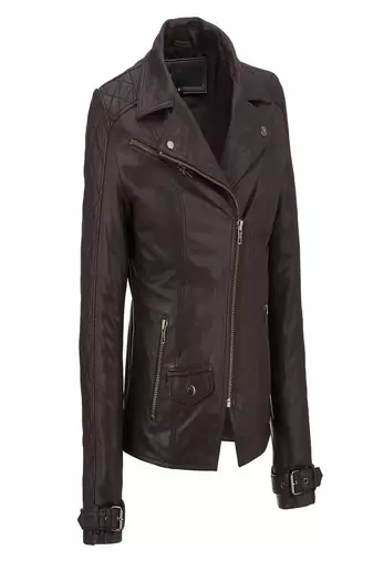 Women's genuine lambskin leather jacket motorcycle slim fit designer biker jacket-ce-245