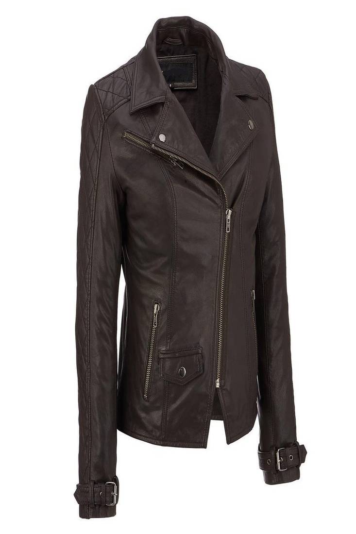 Women's genuine lambskin leather jacket motorcycle slim fit designer biker jacket-ce-245