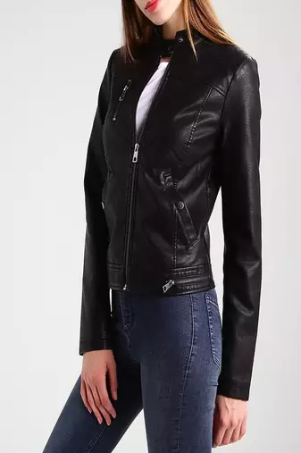 women's genuine lambskin leather biker jacket classic moto zip style exclusive stylish