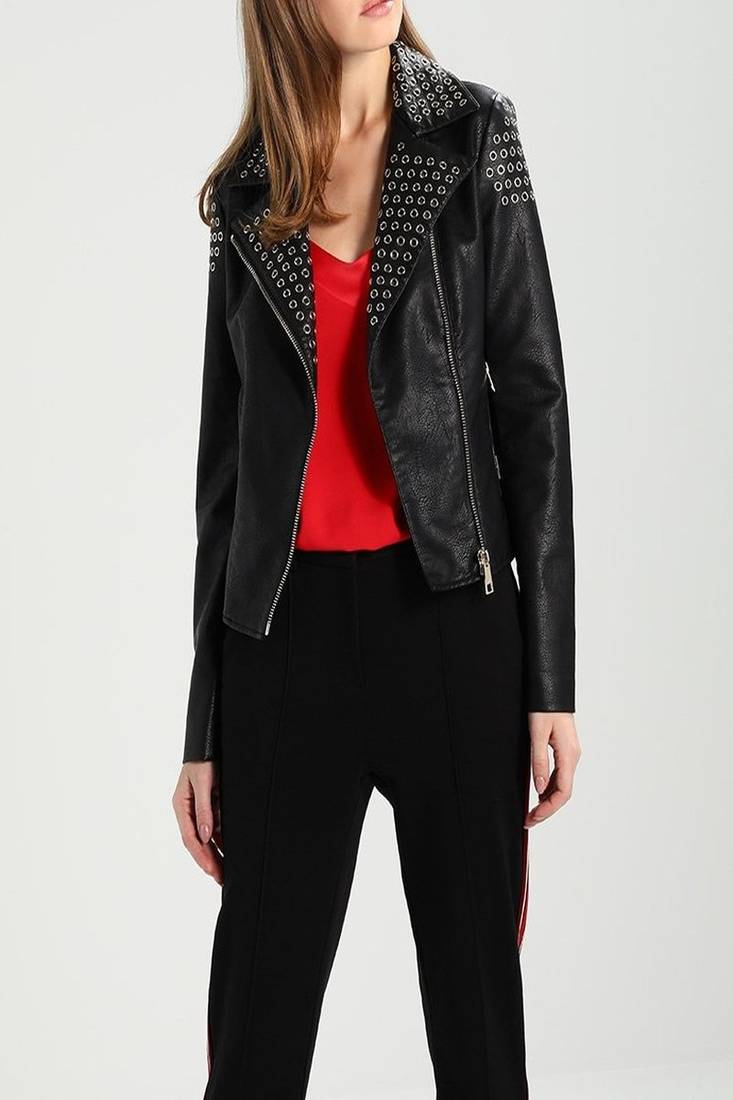Women's genuine lambskin leather jacket motorcycle slim fit designer biker jacket-ce-248