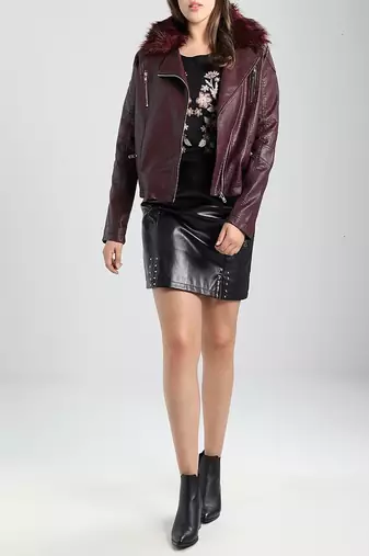 Women's genuine lambskin leather jacket motorcycle slim fit designer biker jacket-ce-249