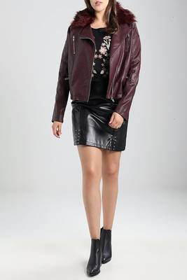 women's genuine lambskin leather biker jacket classic moto zip style exclusive genuine 3