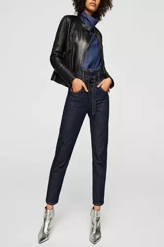 Women's genuine lambskin leather jacket motorcycle slim fit designer biker jacket-ce-251