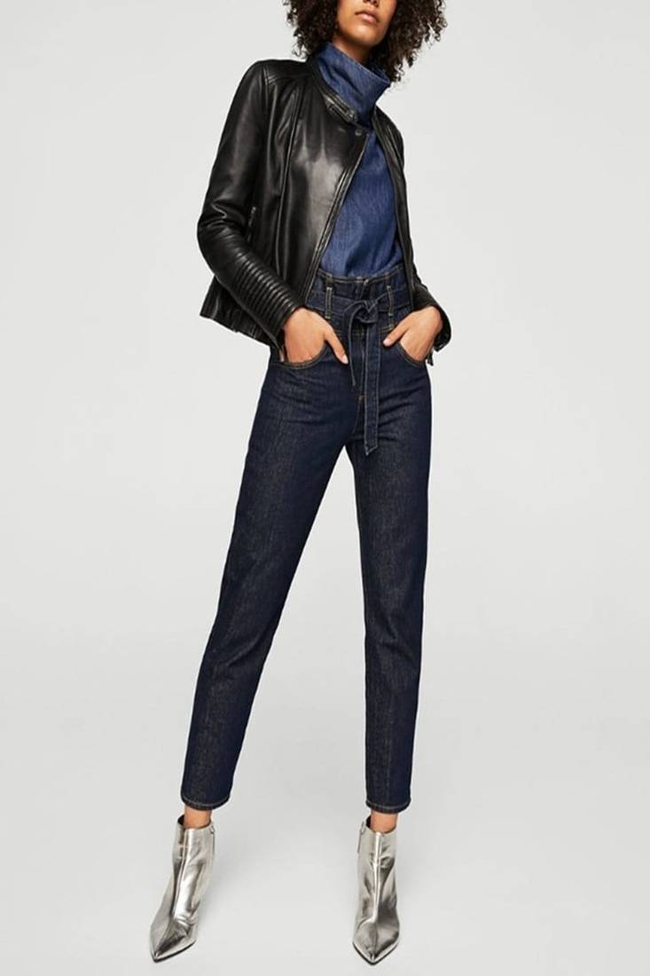 Women's genuine lambskin leather jacket motorcycle slim fit designer biker jacket-ce-251