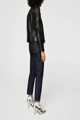 women's genuine lambskin leather biker jacket classic moto zip style exclusive refined 2