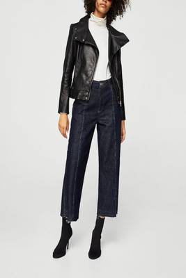 women's genuine lambskin leather biker jacket classic moto zip style exclusive elegant 1