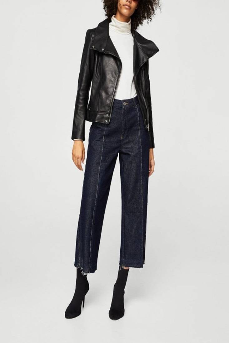 Women's genuine lambskin leather jacket motorcycle slim fit designer biker jacket-ce-252