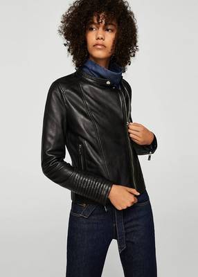 women's genuine lambskin leather biker jacket classic moto zip style exclusive elegant 2