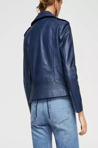 women's genuine lambskin leather biker jacket classic moto zip style exclusive sophisticated