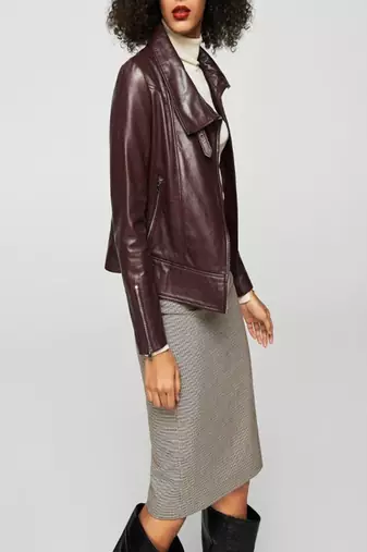 women's genuine lambskin leather biker jacket classic moto zip style exclusive classic