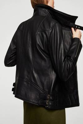 women's genuine lambskin leather biker jacket classic moto zip style exclusive versatile 2