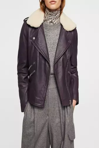 Women's genuine lambskin leather jacket motorcycle slim fit designer biker jacket-ce-256