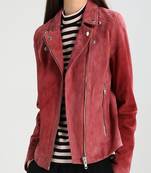 women's genuine lambskin leather biker jacket classic moto zip style exclusive distinctive