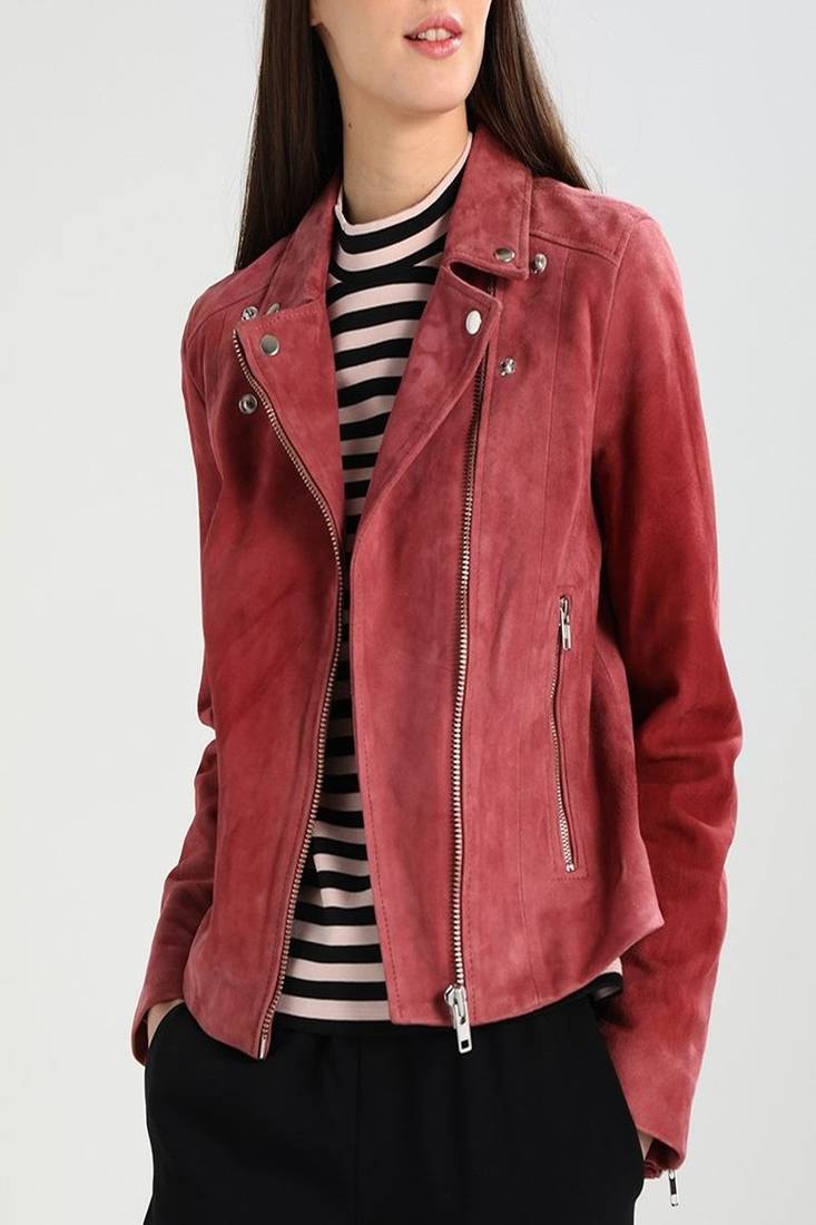 Women's genuine lambskin leather jacket motorcycle slim fit designer biker jacket-ce-257