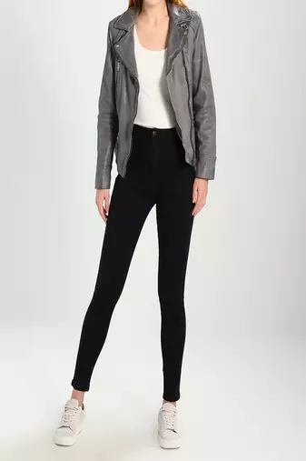 women's genuine lambskin leather biker jacket classic moto zip style exclusive elite