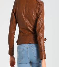 Women's genuine lambskin leather jacket motorcycle slim fit designer biker jacket-ce-261