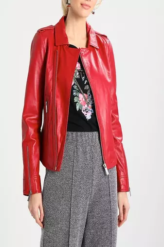 women's genuine lambskin leather biker jacket classic moto zip style exclusive signature
