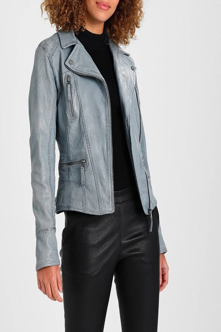 Women's genuine lambskin leather jacket motorcycle slim fit designer biker jacket-ce-265