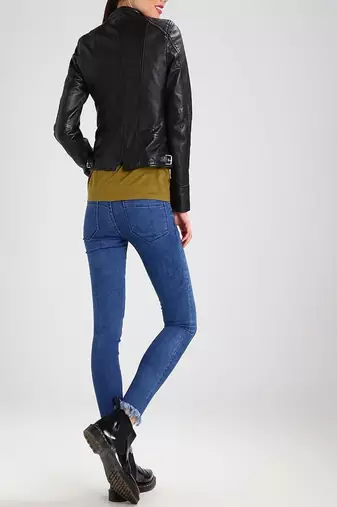 women's genuine lambskin leather biker jacket classic moto zip style exclusive high quality