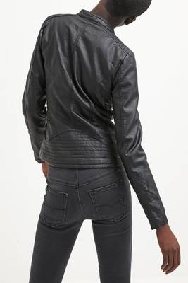 women's black lambskin leather biker jacket classic moto zip style exclusive premium 2