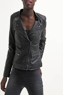 women's black lambskin leather biker jacket classic moto zip style exclusive premium 3