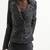 Womens genuine lambskin black leather motorcycle slim fit ladies biker jacket-c268