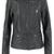 Womens genuine lambskin black leather motorcycle slim fit ladies biker jacket-c268