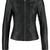 Womens genuine lambskin black leather motorcycle slim fit ladies biker jacket-c269