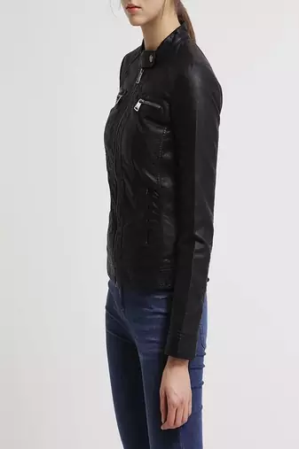 women's black lambskin leather biker jacket classic moto zip style exclusive exclusive