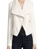 women's white lambskin leather biker jacket classic moto zip style modern