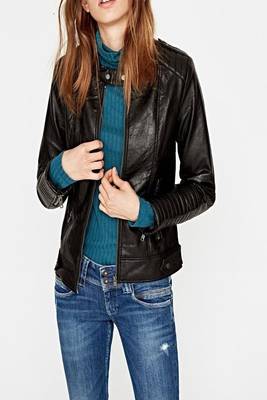 women's black lambskin leather biker jacket classic moto zip style exclusive modern 2