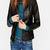Womens genuine lambskin black leather motorcycle slim fit ladies biker jacket-c272