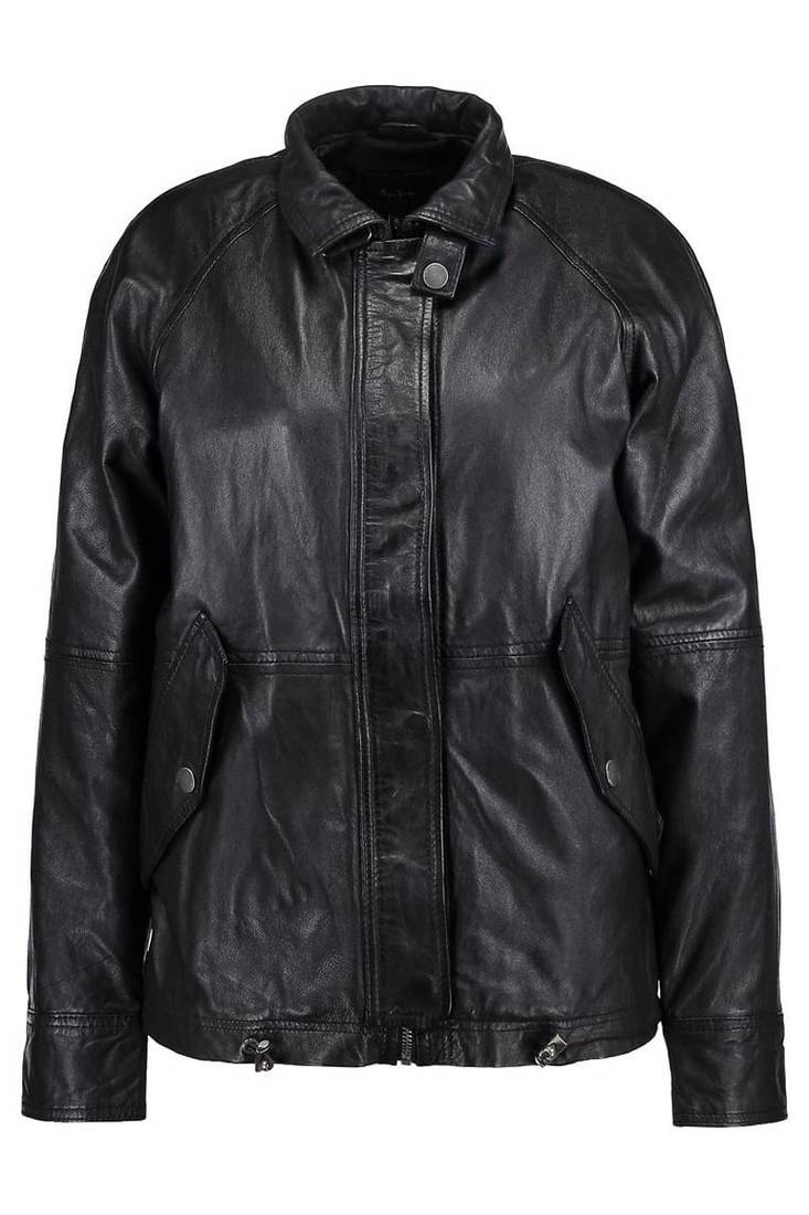 Womens genuine lambskin black leather motorcycle slim fit ladies biker jacket-cl-273