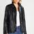 Womens genuine lambskin black leather motorcycle slim fit ladies biker jacket-cl-273