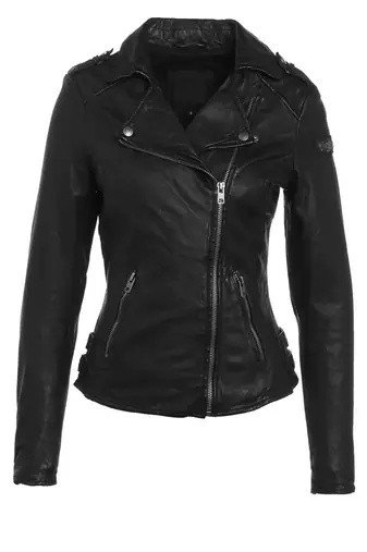 women's black lambskin leather biker jacket classic moto zip style exclusive genuine