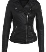 women's black lambskin leather biker jacket classic moto zip style exclusive genuine