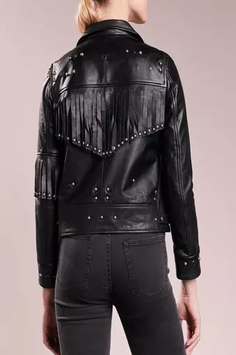 women's black lambskin leather biker jacket classic moto zip style exclusive superior