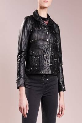 women's black lambskin leather biker jacket classic moto zip style exclusive superior 1