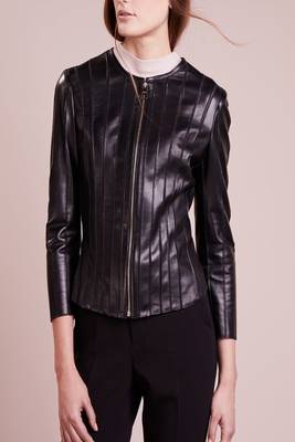 women's black napa leather biker jacket classic moto zip style exclusive signature 1