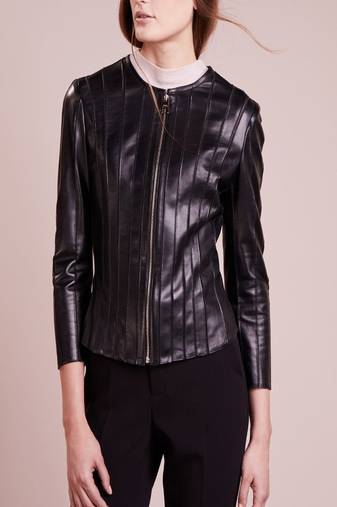 Women black 100% lambskin leather jacket biker motorcycle napa leather jacket-cl-w282